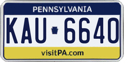 PA license plate KAU6640