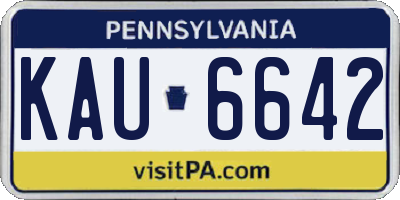 PA license plate KAU6642