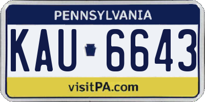 PA license plate KAU6643