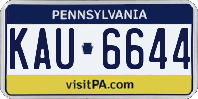 PA license plate KAU6644