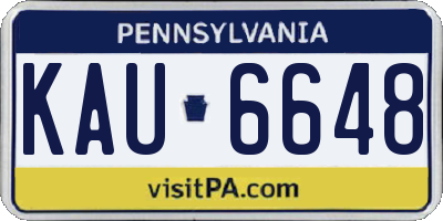 PA license plate KAU6648