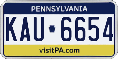PA license plate KAU6654