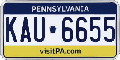 PA license plate KAU6655
