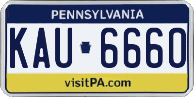 PA license plate KAU6660