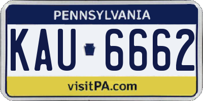 PA license plate KAU6662