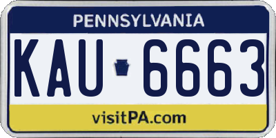 PA license plate KAU6663