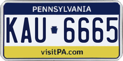 PA license plate KAU6665