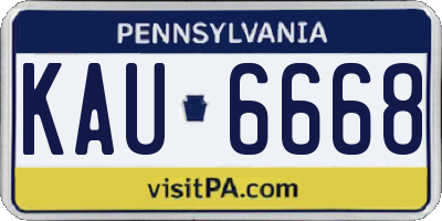 PA license plate KAU6668