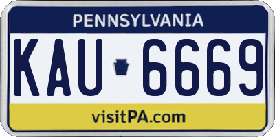 PA license plate KAU6669