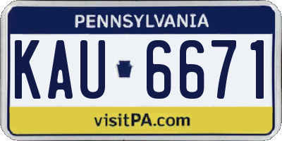 PA license plate KAU6671