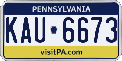 PA license plate KAU6673