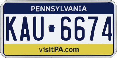 PA license plate KAU6674