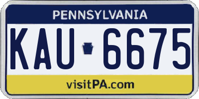 PA license plate KAU6675