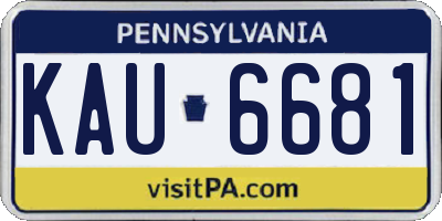PA license plate KAU6681