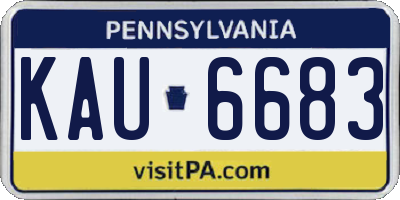 PA license plate KAU6683