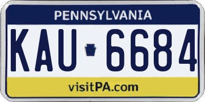 PA license plate KAU6684