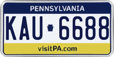 PA license plate KAU6688