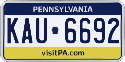 PA license plate KAU6692