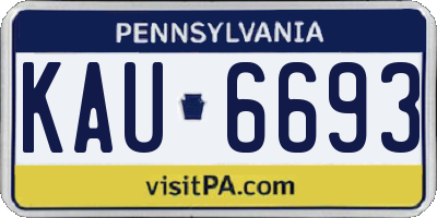 PA license plate KAU6693