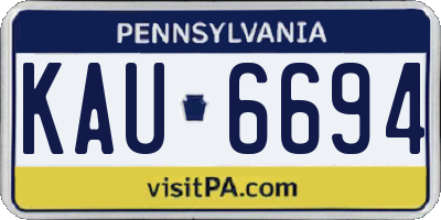 PA license plate KAU6694