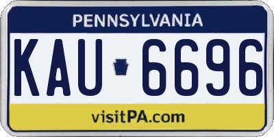 PA license plate KAU6696