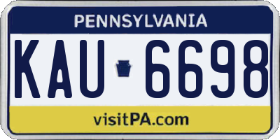 PA license plate KAU6698
