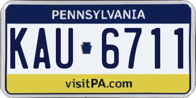 PA license plate KAU6711