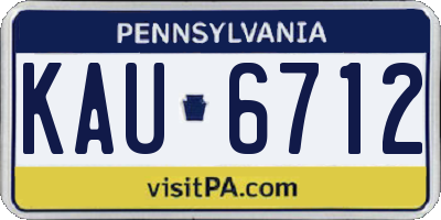 PA license plate KAU6712