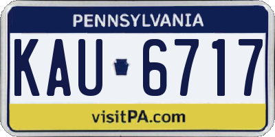 PA license plate KAU6717