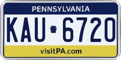 PA license plate KAU6720