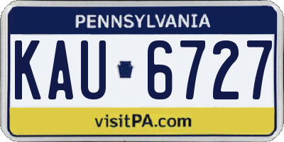 PA license plate KAU6727