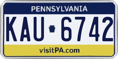 PA license plate KAU6742