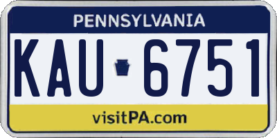PA license plate KAU6751