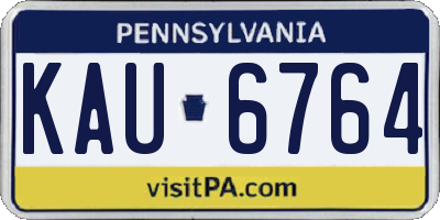 PA license plate KAU6764