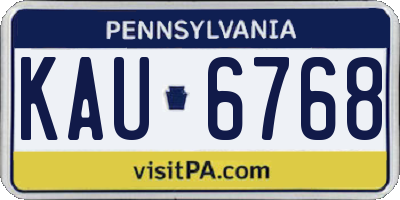 PA license plate KAU6768