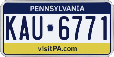 PA license plate KAU6771