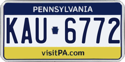 PA license plate KAU6772