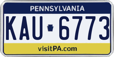 PA license plate KAU6773