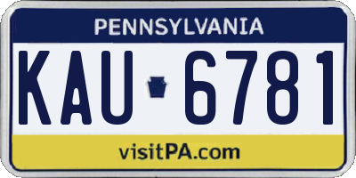 PA license plate KAU6781
