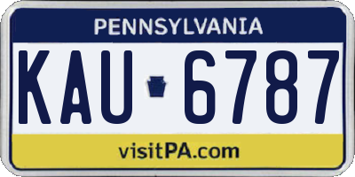 PA license plate KAU6787