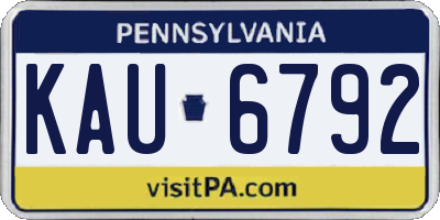 PA license plate KAU6792