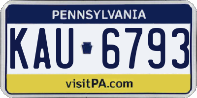PA license plate KAU6793