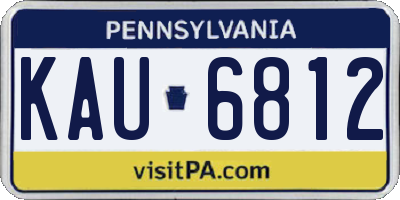 PA license plate KAU6812
