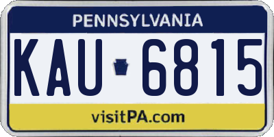 PA license plate KAU6815