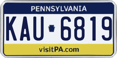 PA license plate KAU6819