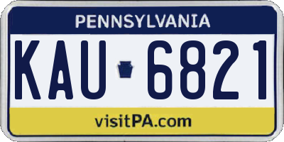 PA license plate KAU6821