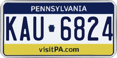 PA license plate KAU6824