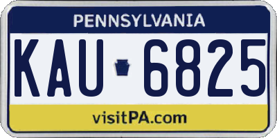 PA license plate KAU6825