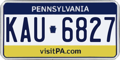 PA license plate KAU6827