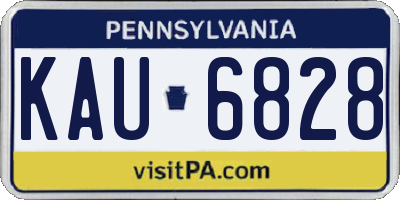 PA license plate KAU6828